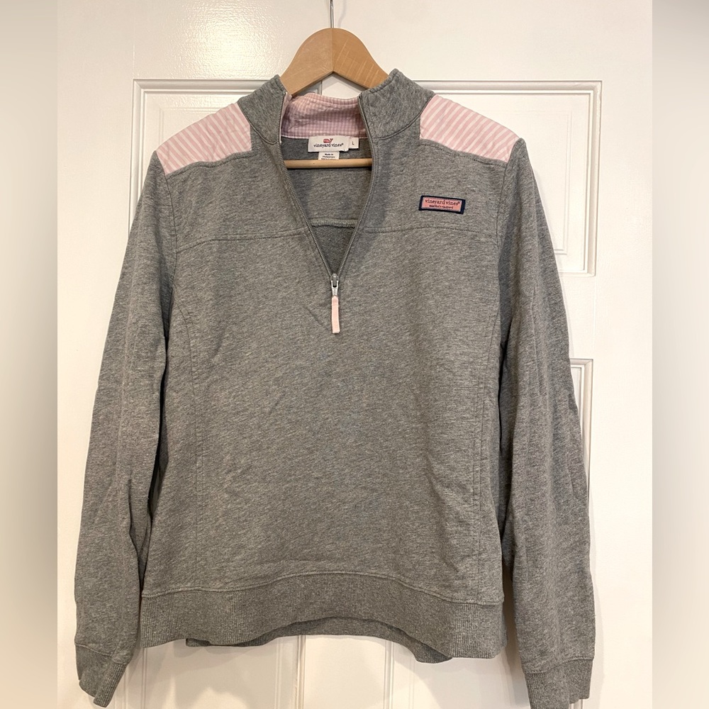 Vineyard Vines Shep Shirt Gray Pink Stripes 🐳